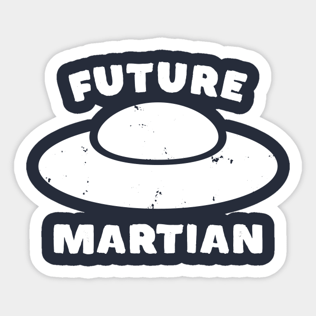 Retro Vintage Sci Fi  Future Martian UFO Sticker by happinessinatee